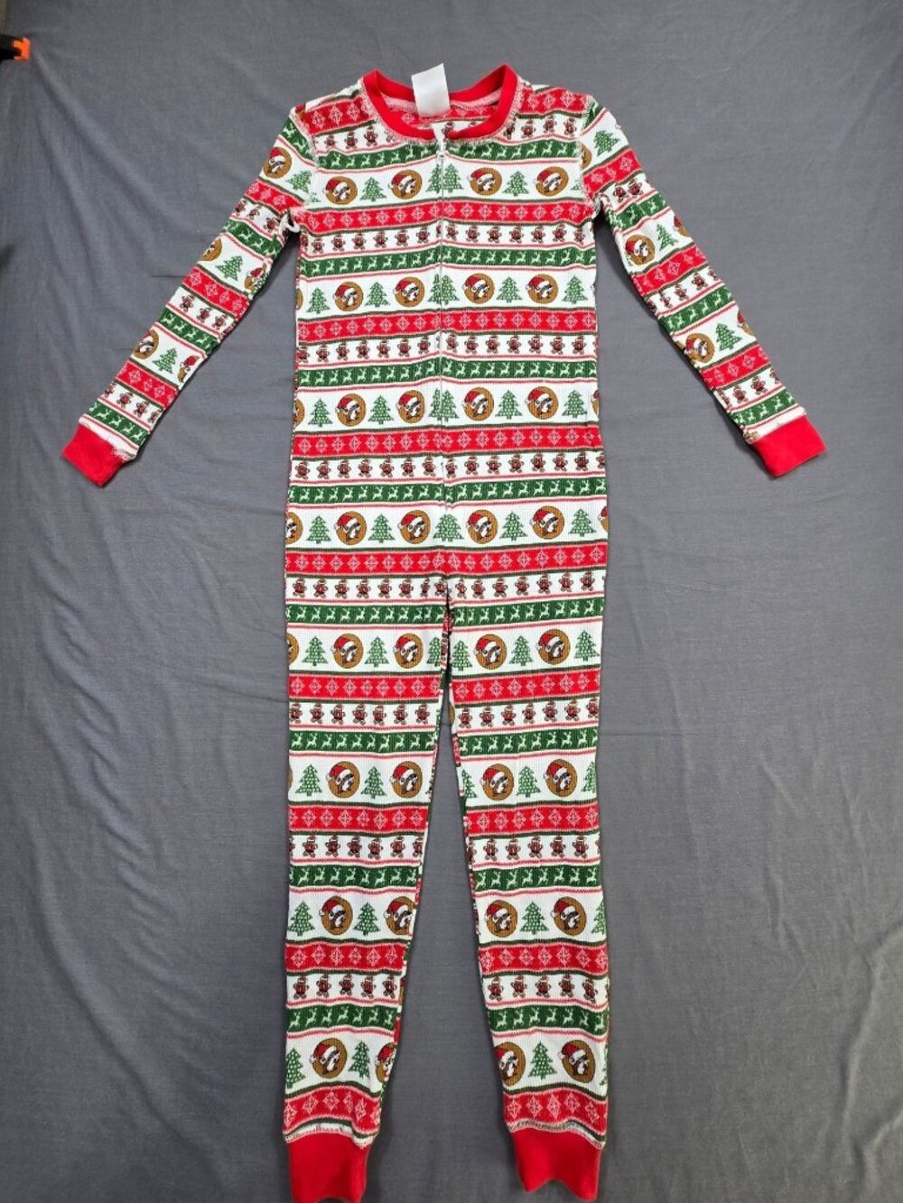 Buc-ees YS Youth Small Kids Union Suit Pajamas Christmas Holiday Sleeper